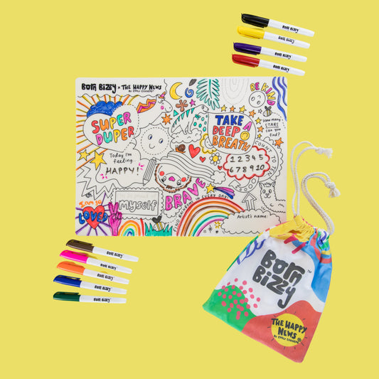 The Happy News Reusable Silicone Drawing Mat Set